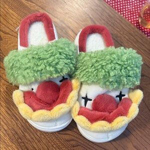 Clown Face Fuzzy Slippers